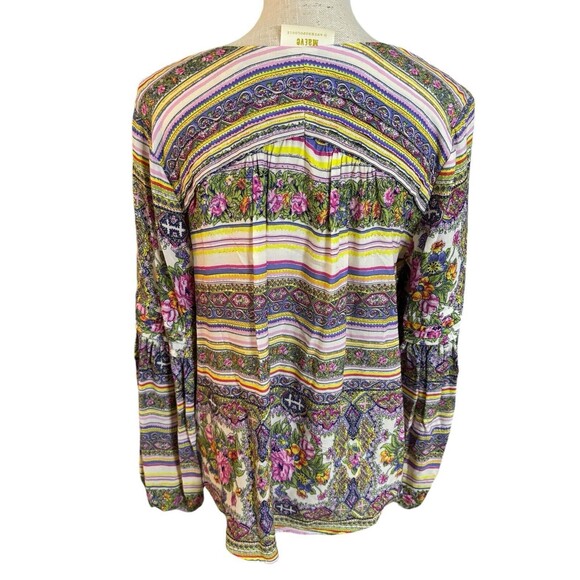 Anthropologie Maeve Ceresco Peasant Top Boho Colorful Size Small - Picture 3 of 7